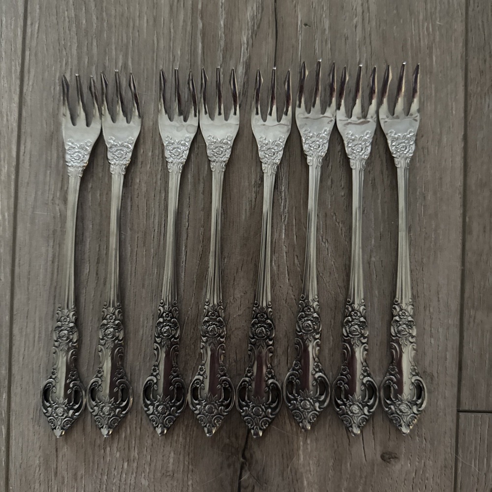 Oneida Northland BATON‎ ROUGE Stainless Steel Cocktail Seafood Fork Japan Set 8